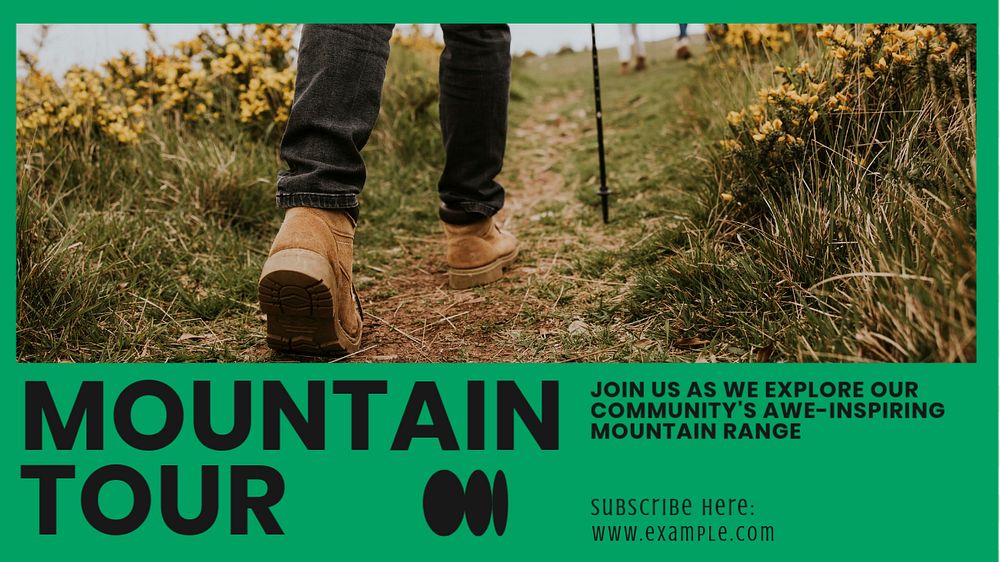 Mountain blog banner template, editable text