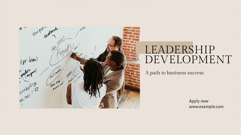 Leadership development blog banner template, editable text