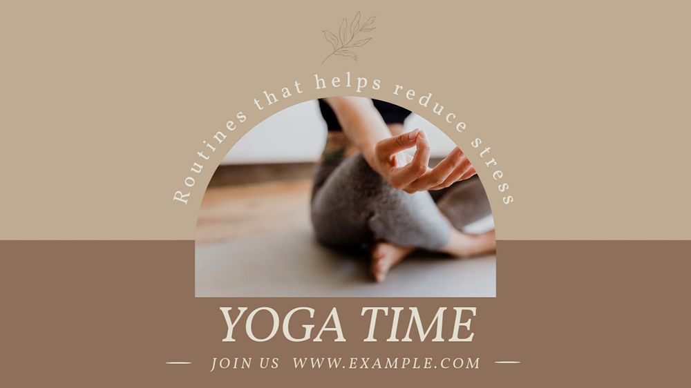 Yoga blog banner template, editable text