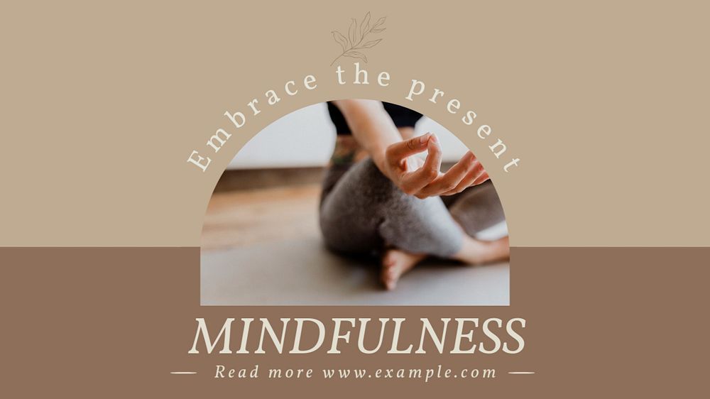 Mindfulness blog banner template, editable text