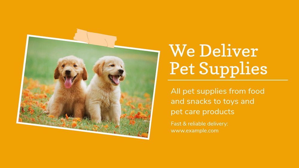 Pet shop delivery blog banner template, editable text