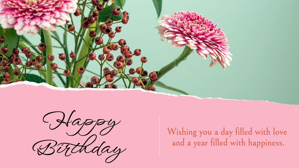 Happy birthday blog banner template, editable text