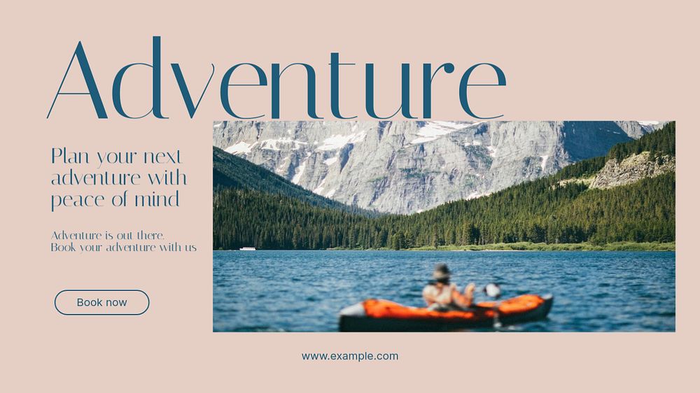 Adventure is out there blog banner template, editable text