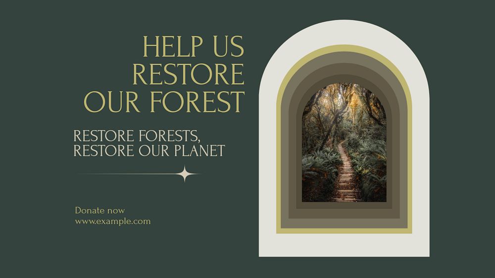 Forest restoration blog banner template, editable text