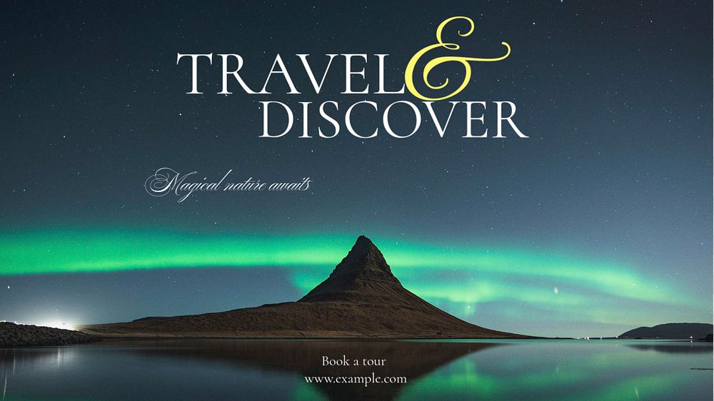 Travel & discover blog banner template, editable text