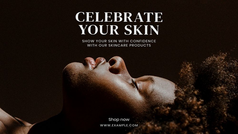 Celebrate your skin blog banner template, editable text