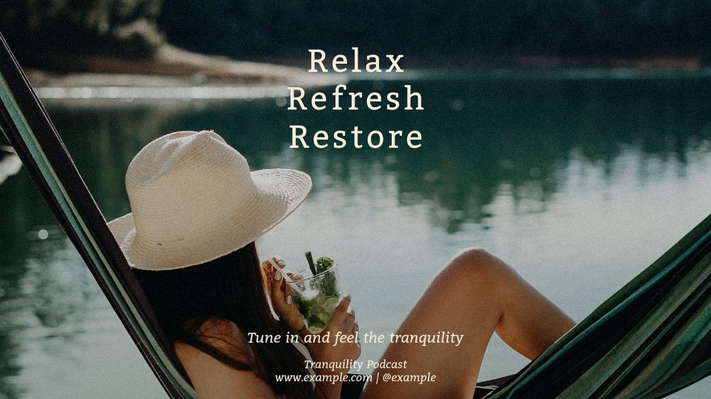 Relax, refresh & restore blog banner template, editable text