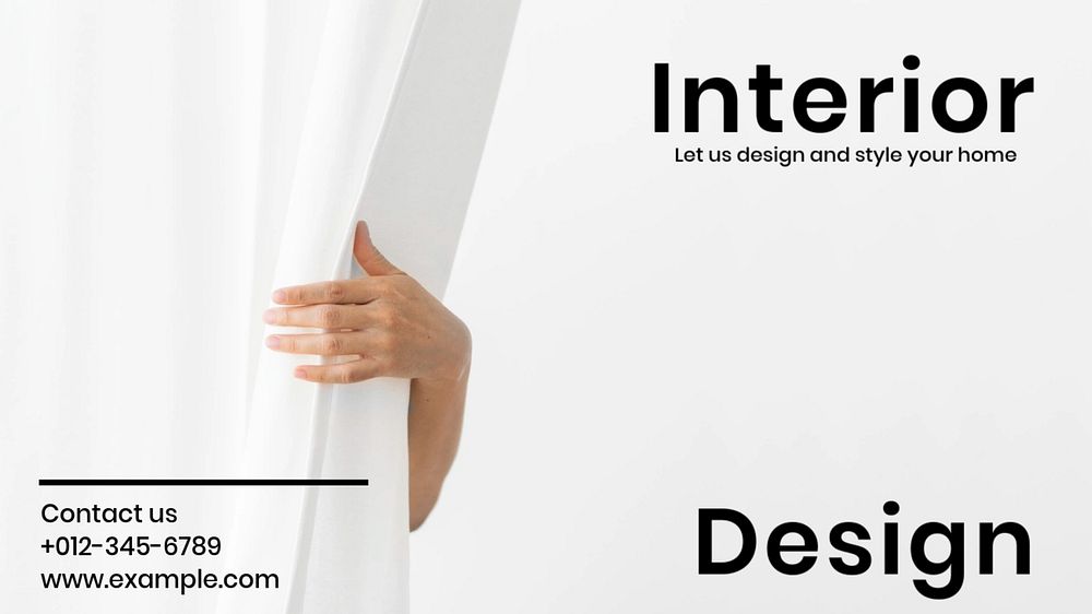 Interior design blog banner template, editable text