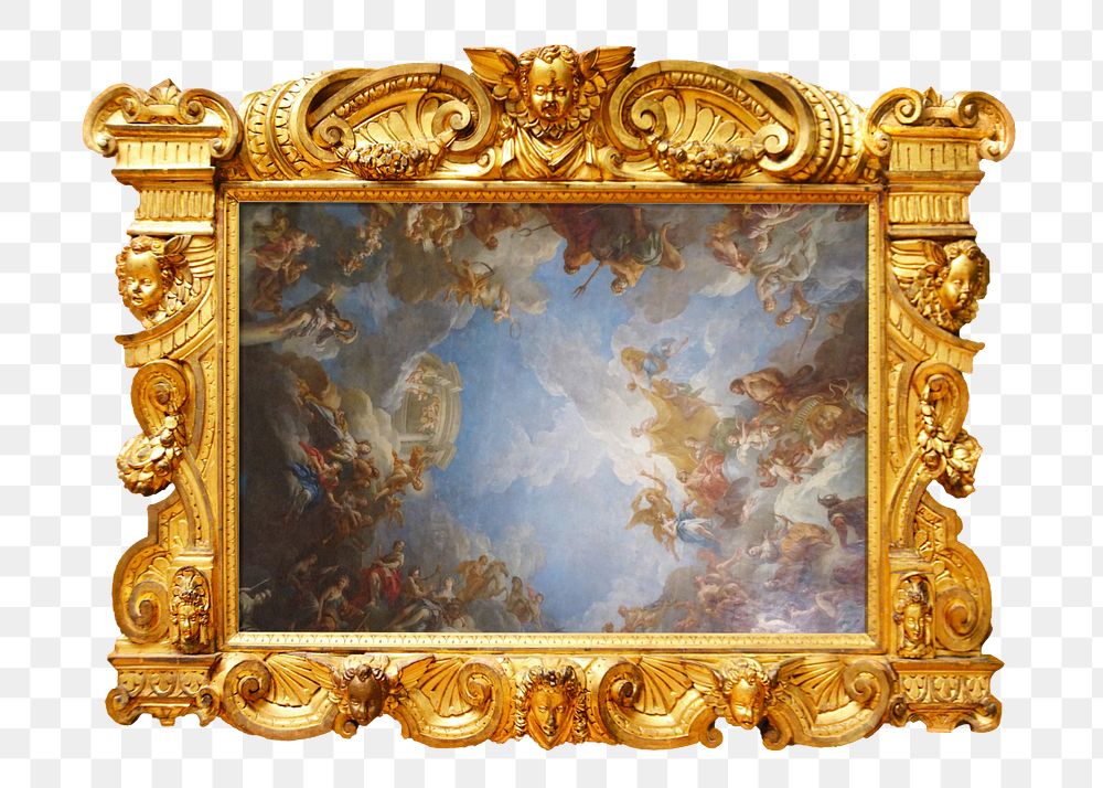 Gold luxury picture frame editable mockup element