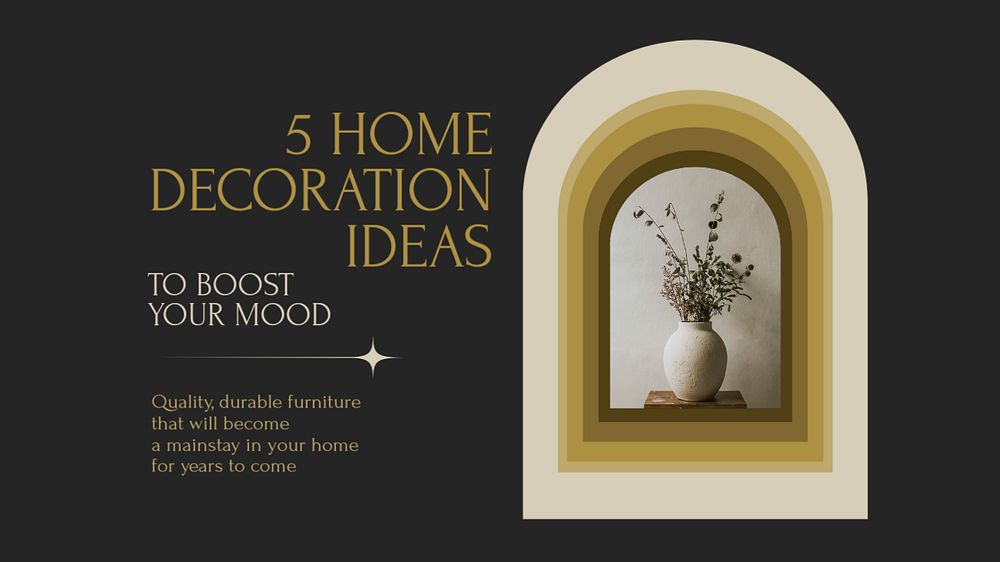 Home decoration ideas  blog banner template, editable text