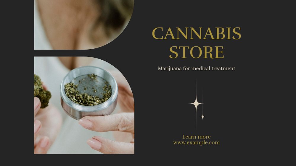 Cannabis store  blog banner template, editable text