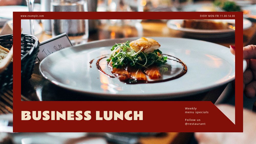 Business lunch blog banner template, editable design