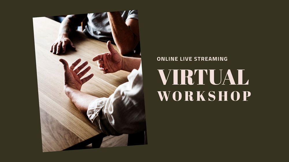 Virtual workshop blog banner template, editable design