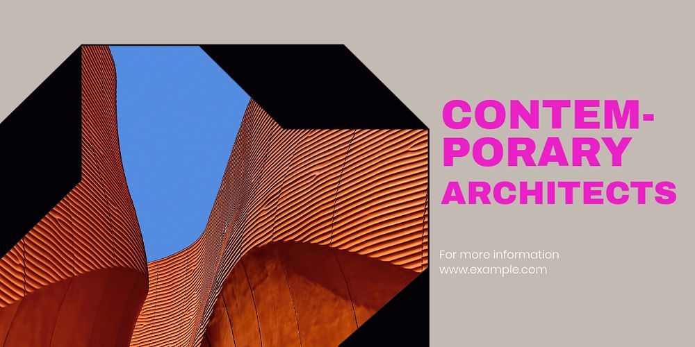 Contemporary architects  Twitter ad template, editable text