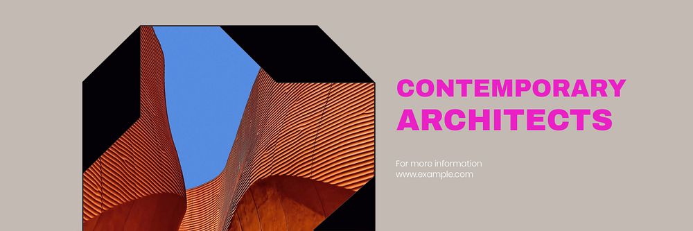 Contemporary architects  Twitter header template, editable text