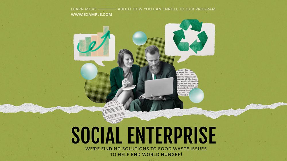 Social enterprise editable presentation slide template 