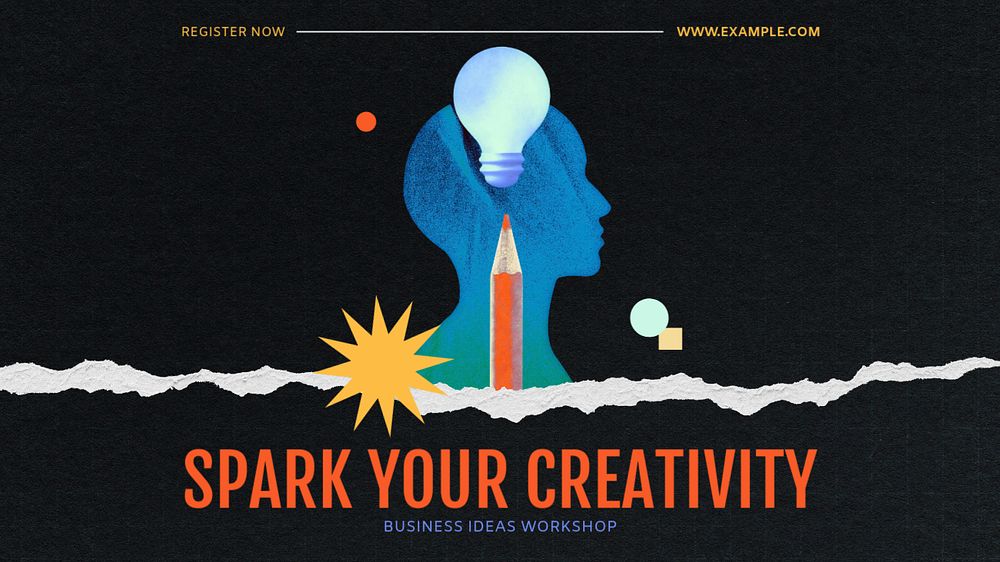 Creativity workshop  editable presentation slide template 