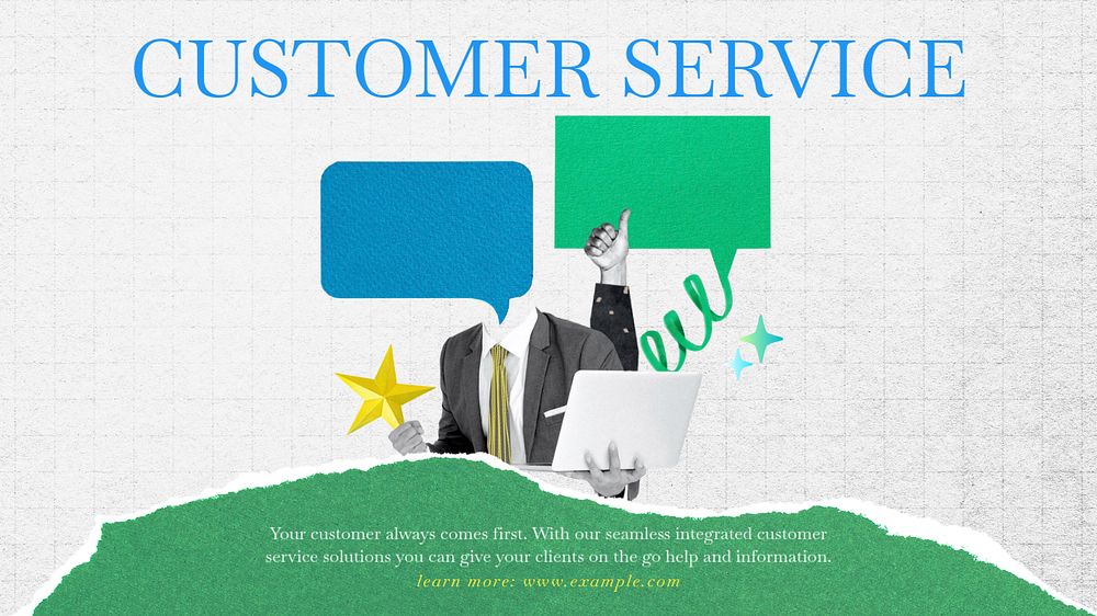 Customer service  editable presentation slide template 