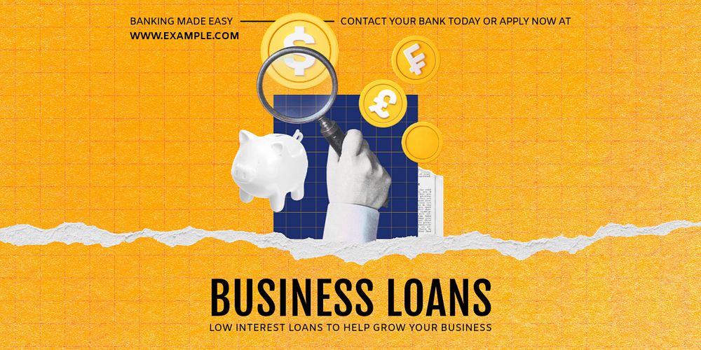 Business loan editable blog and social media banner template