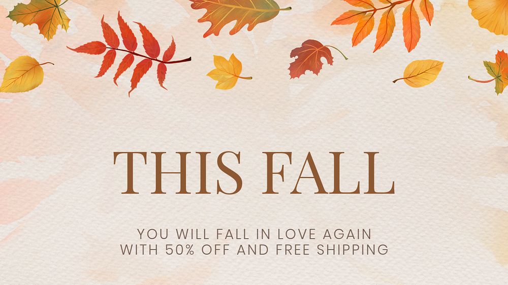 Autumn sale Facebook cover template, editable text