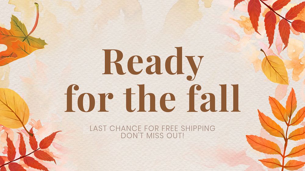 Autumn sale Facebook cover template, editable text