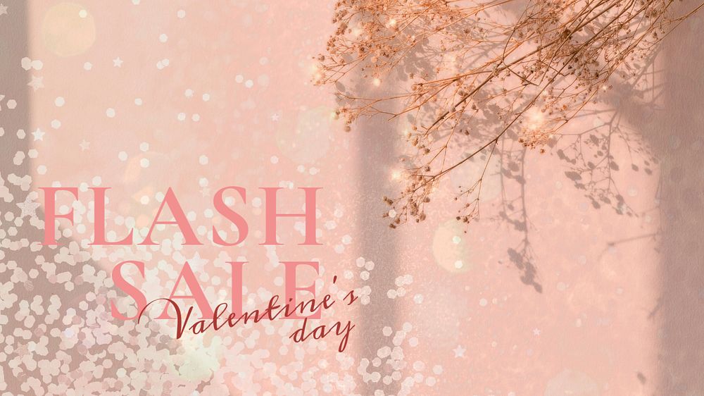 Valentine's day sale blog banner template, editable ad