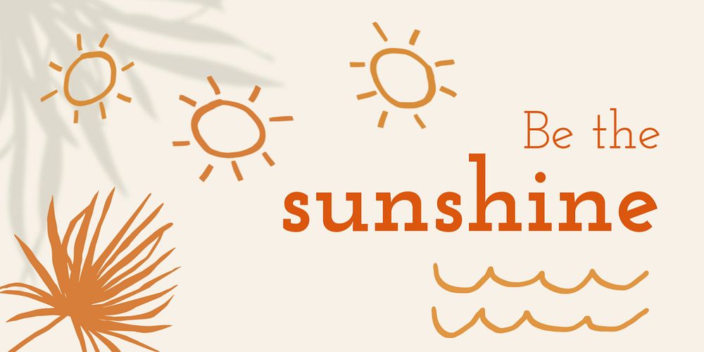 Summer doodle Twitter post template, editable design