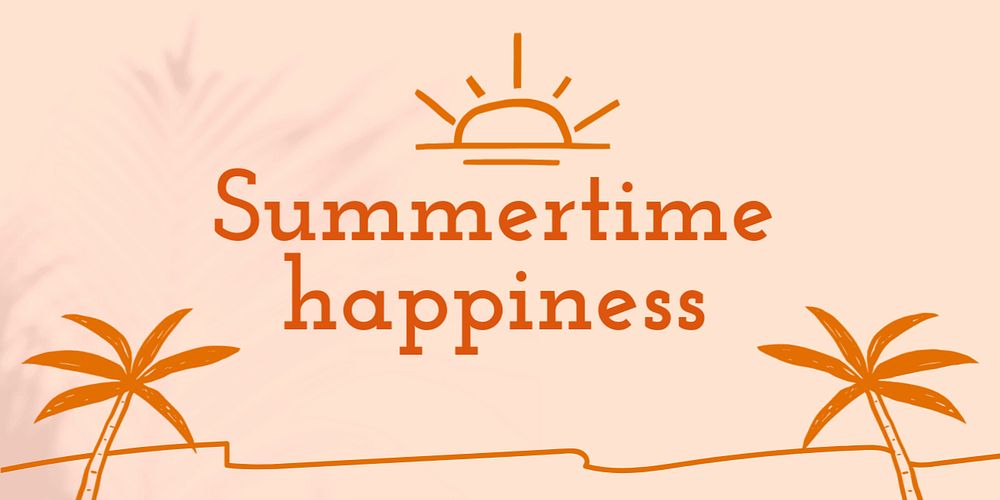 Summertime happiness Twitter post template, editable design