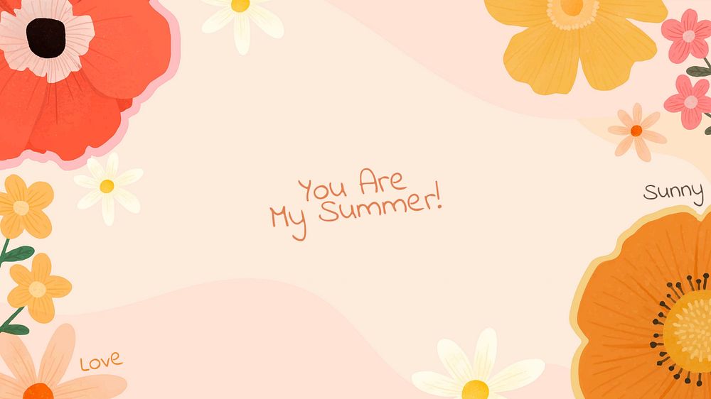 Summer flower blog banner template, editable design