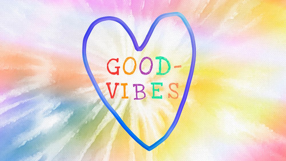 Good vibes computer wallpaper template, editable text