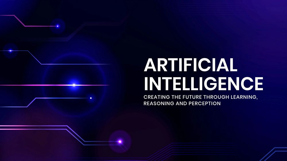 Artificial intelligence technology presentation template, editable digital design