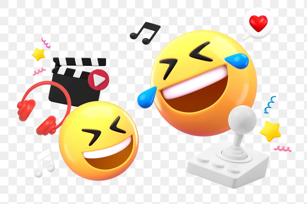 Entertainment emoticon 3D sticker