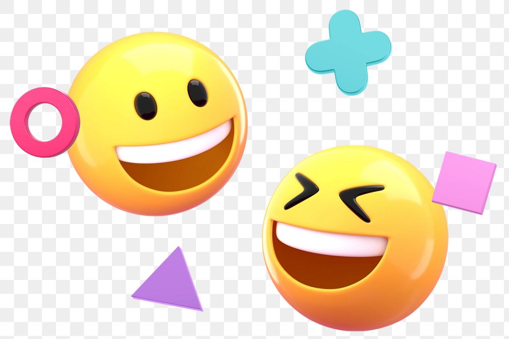 Friendly emoticon 3D sticker