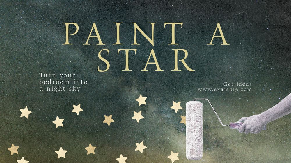 Painting stars desktop wallpaper template, editable design