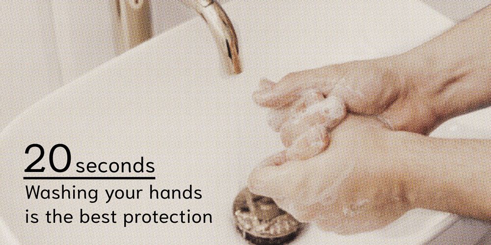 Wash hands Twitter post template, editable design