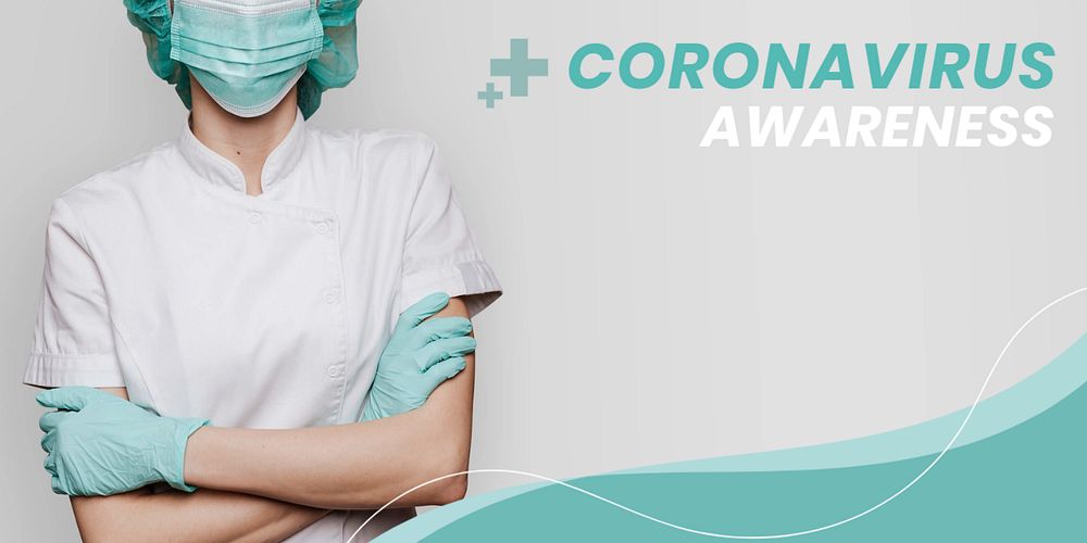 Coronavirus awareness Twitter post template, editable design