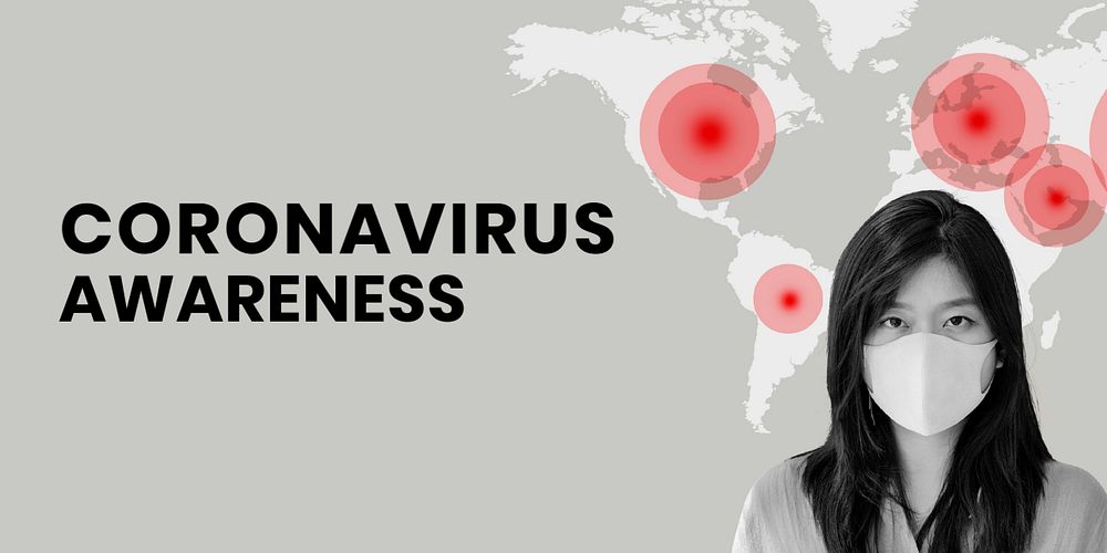 Coronavirus awareness Twitter post template, editable design