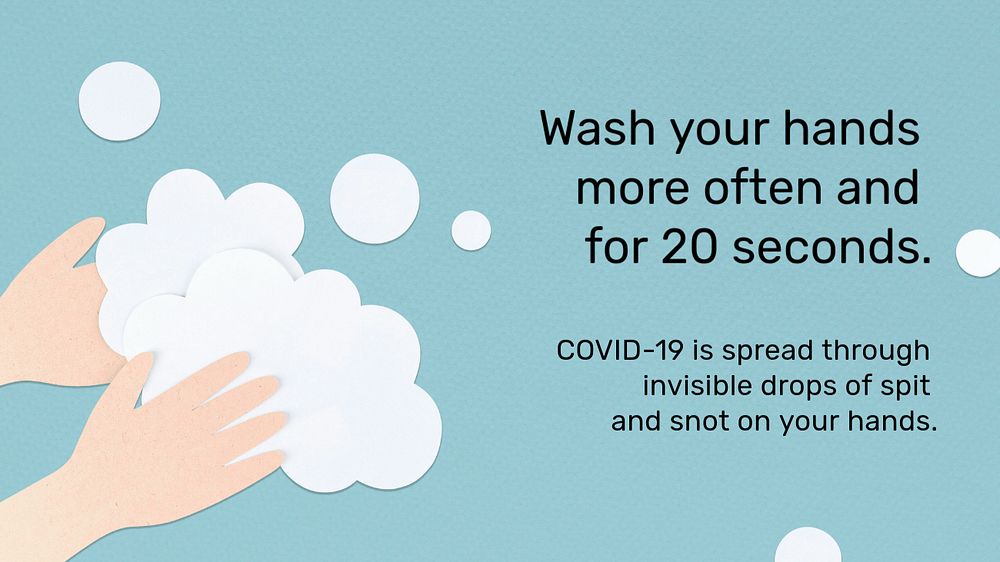 Pandemic hand washing blog banner template, editable design