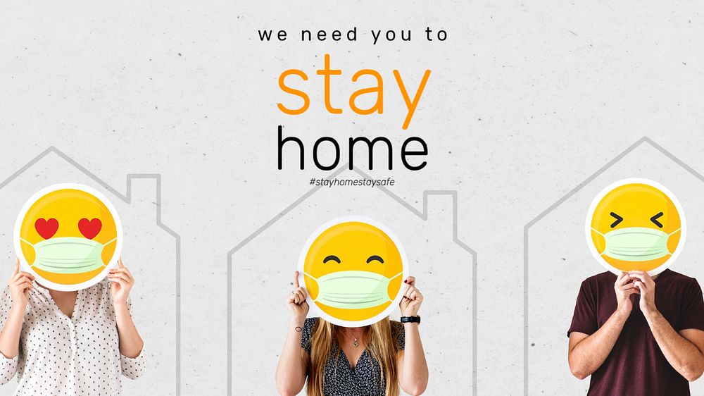 Stay home blog banner template, editable design