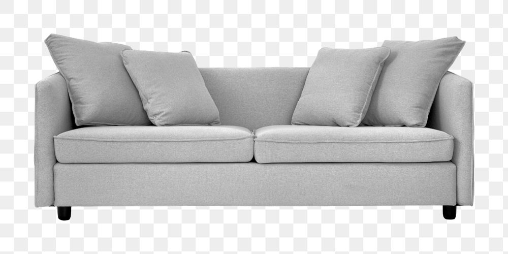 Classic gray sofa mockup element, customizable design