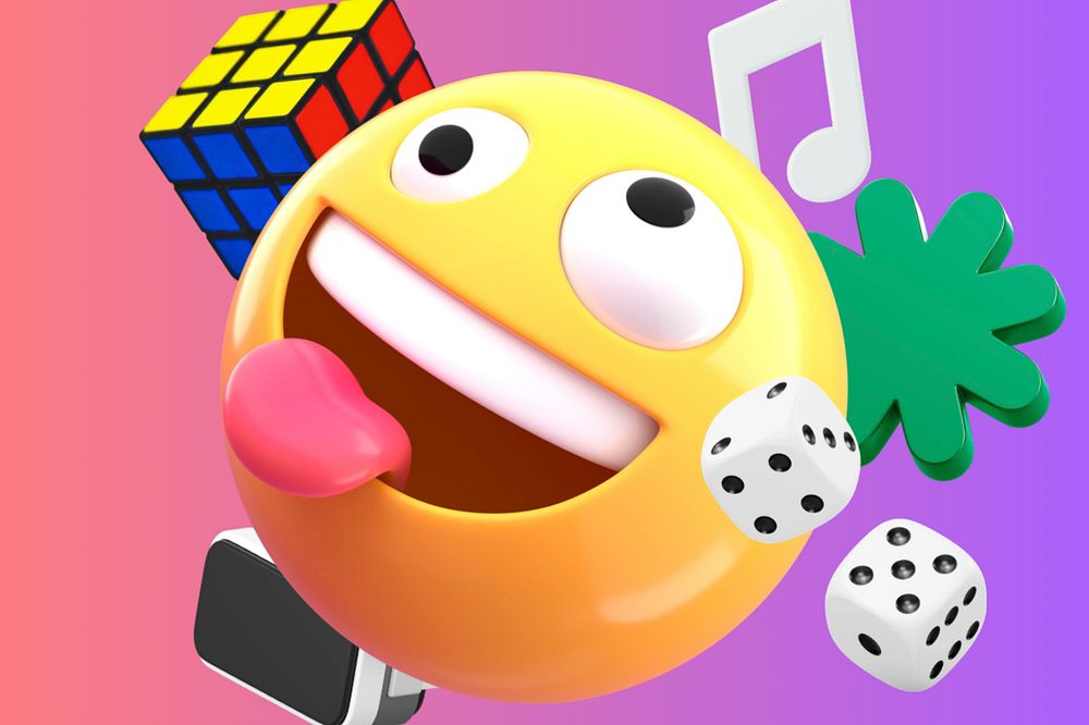 3D gaming background, playful emoticon, editable design