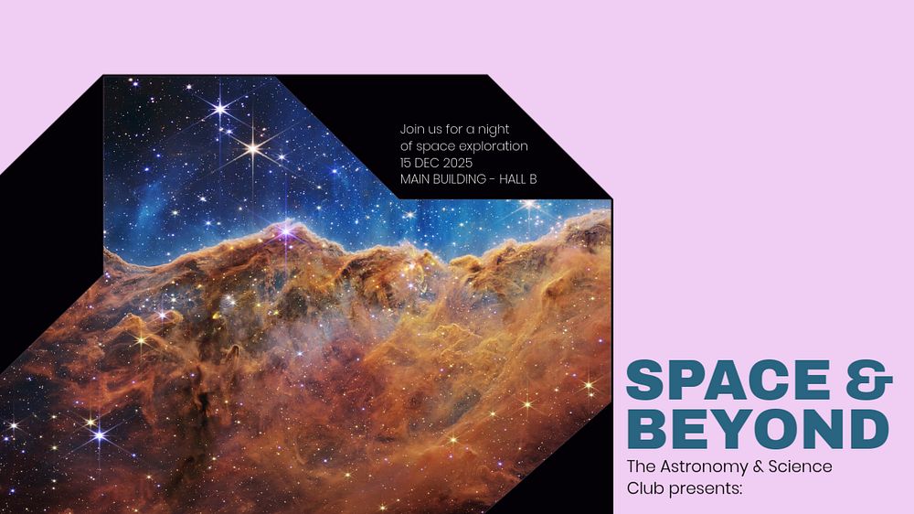 Space exploration blog banner template, editable text & design