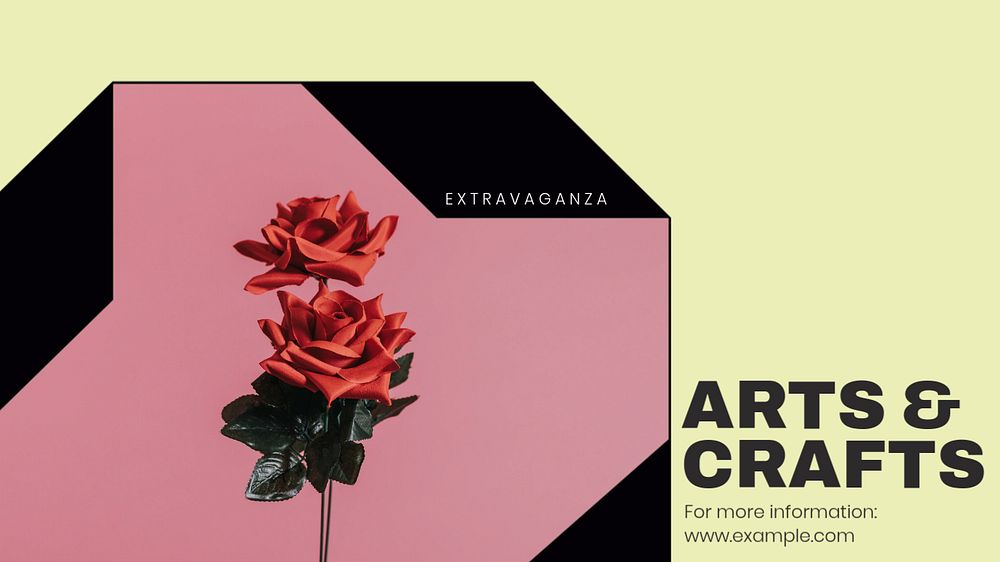 Arts & crafts event blog banner template, editable text & design