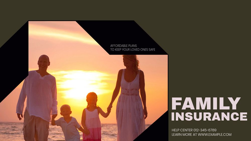 Family insurance blog banner template, editable text & design