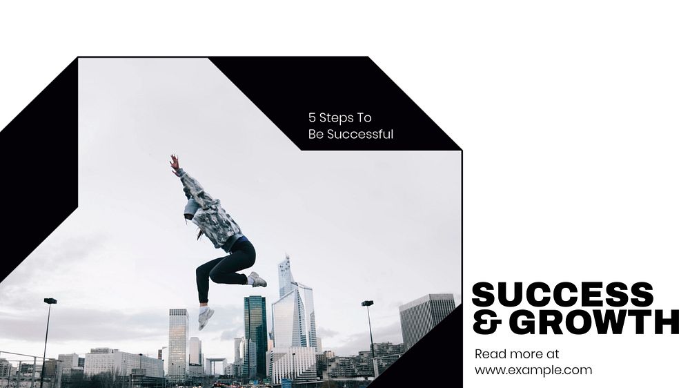 Success blog banner template, editable text & design