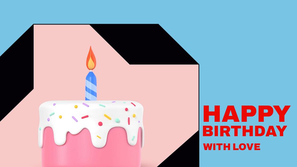 Happy birthday blog banner template, editable text & design