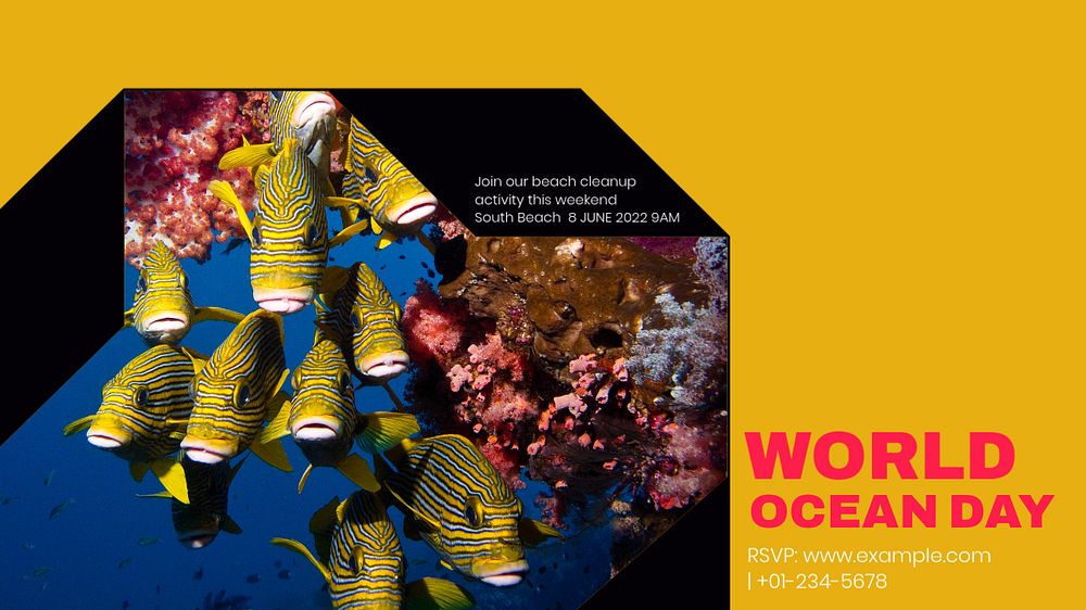 World ocean day blog banner template, editable text & design