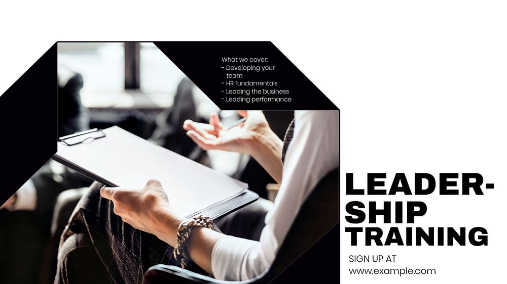 Leadership training blog banner template, editable text & design