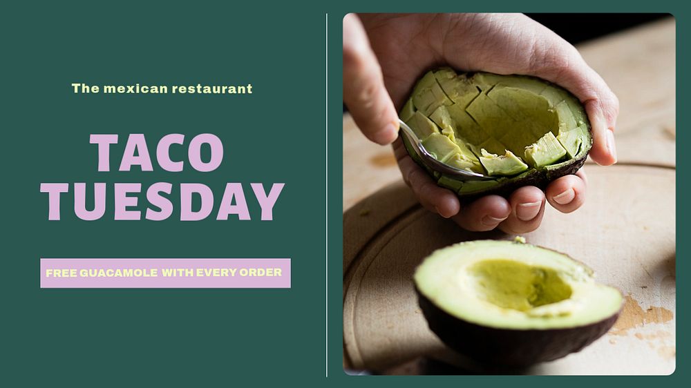 Taco Tuesday blog banner template, editable text & design