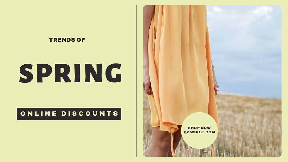 Spring trends blog banner template, editable text & design